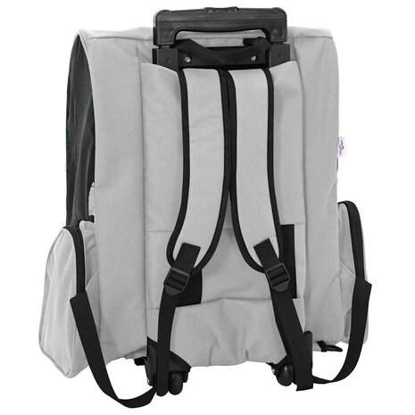 Huisdierentrolley 3-in-1 48x32x57 cm oxford stof grijs 6
