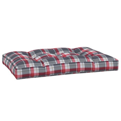 Palletkussen 120x80x12 cm stof ruitpatroon rood 2