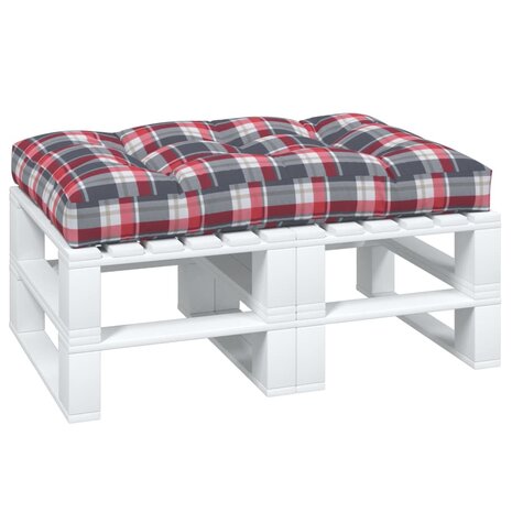 Palletkussen 120x80x12 cm stof ruitpatroon rood 3