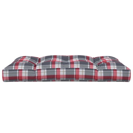 Palletkussen 120x80x12 cm stof ruitpatroon rood 4