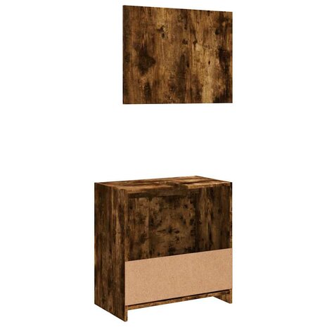 2-delige Badkamermeubelset bewerkt hout gerookt eikenkleurig 7