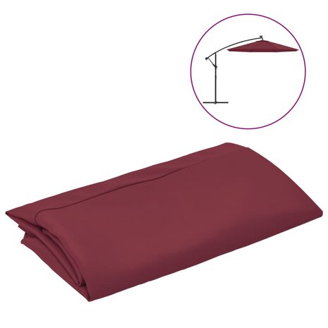 Vervangingsdoek voor zweefparasol 350 cm bordeauxrood 2