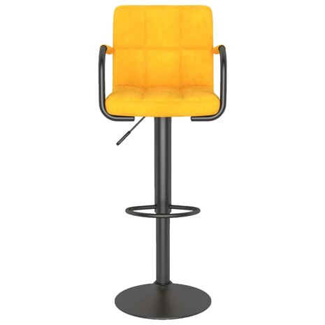 Barkruk fluweel mosterdgeel 3