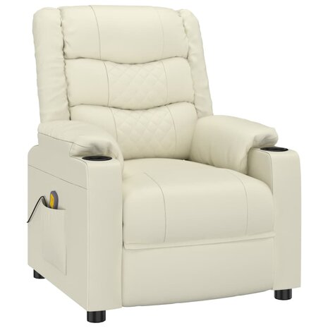 Massagestoel kunstleer crèmekleurig 2