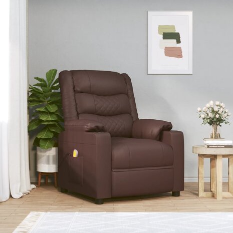 Massagestoel kunstleer bruin 1