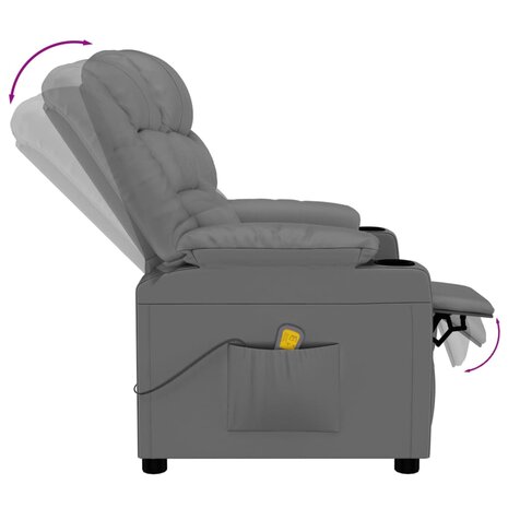 Massagestoel kunstleer grijs 6