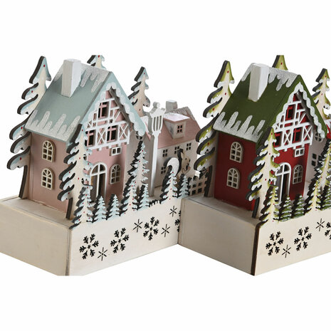 Kerstversiering DKD Home Decor Rood Roze 21 x 9,5 x 19 cm (2 Stuks) 4