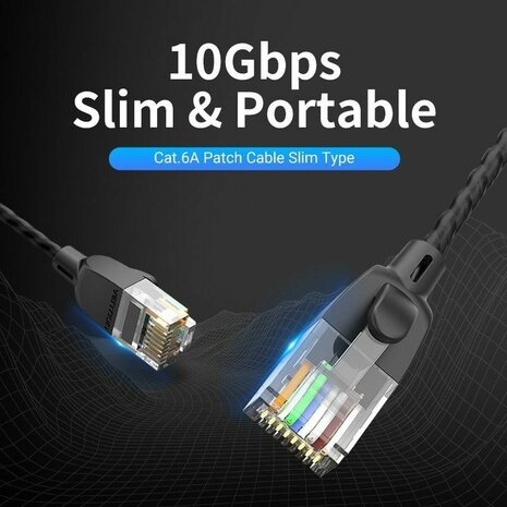 Stevige UTP-netwerkkabel Cat6 Vention IBJBK Zwart 8 m 2