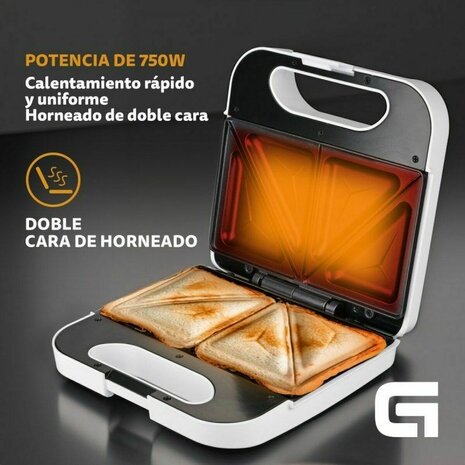 Tosti-ijzer Grunkel SAN-CC BL Wit 750 W 3