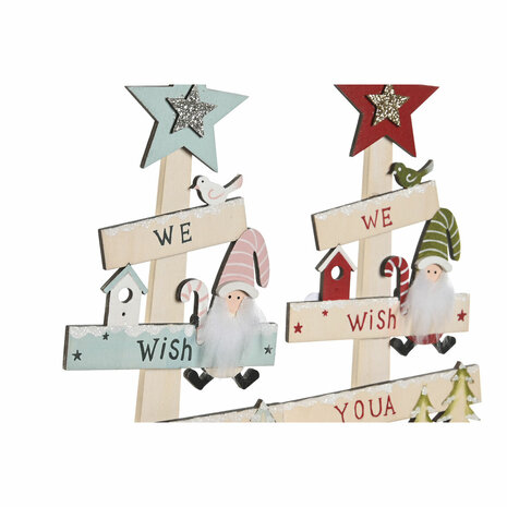 Kerstboom DKD Home Decor Rood Roze Hout 17,5 x 5 x 38 cm (2 Stuks) 3