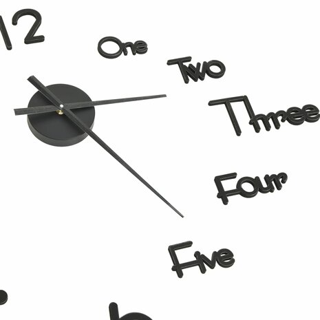 3D-wandklok modern XXL 100 cm zwart 4