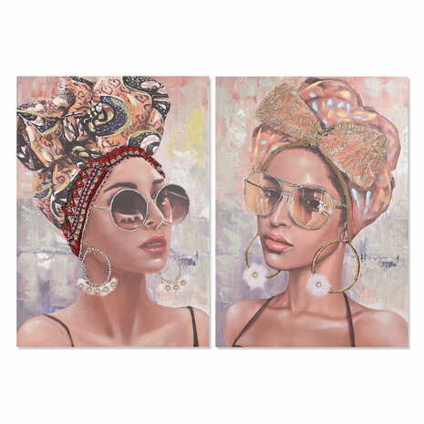 Schilderij Home ESPRIT Koloniaal Afrikaanse 70 x 3 x 100 cm (2 Stuks) 1
