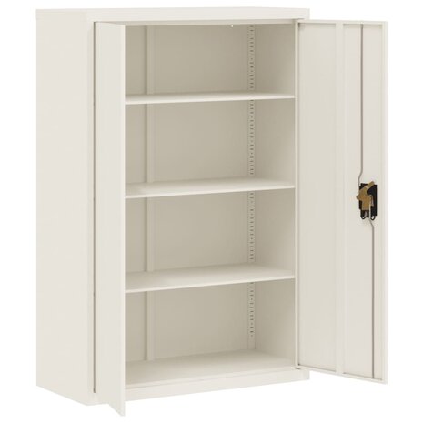 Archiefkast 90x40x140 cm staal wit 4