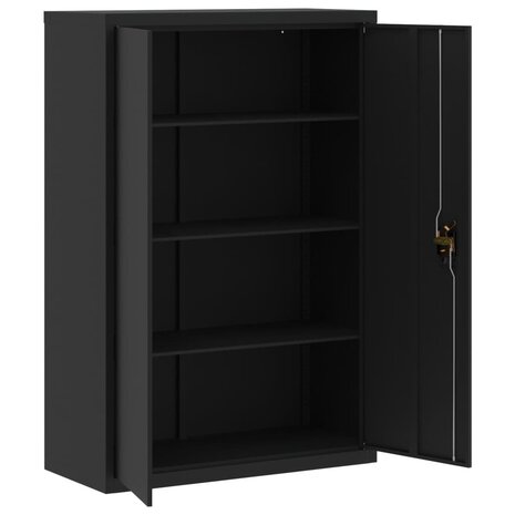 Archiefkast 90x40x140 cm staal zwart 4