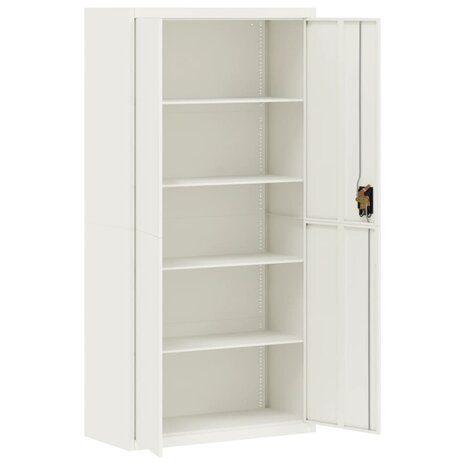 Archiefkast 90x40x180 cm staal wit 4