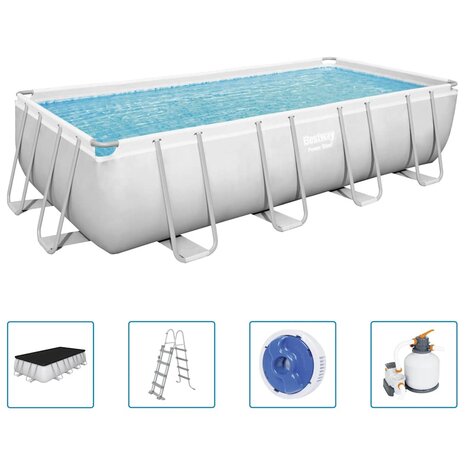 Bestway Zwembadset Power Steel rechthoekig 549x274x122 cm 2