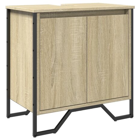 Wastafelkast 60x35x60 cm bewerkt hout sonoma eikenkleurig 2
