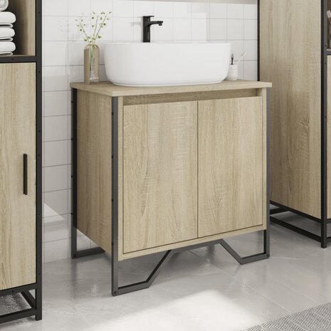Wastafelkast 60x35x60 cm bewerkt hout sonoma eikenkleurig 3