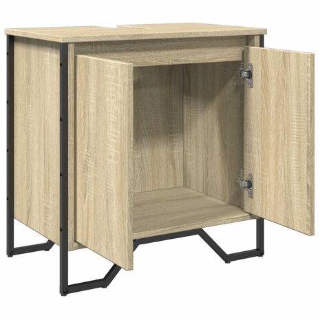 Wastafelkast 60x35x60 cm bewerkt hout sonoma eikenkleurig 8