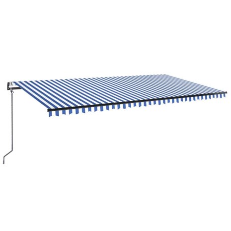 Luifel automatisch met LED en windsensor 600x300 cm blauw wit 2