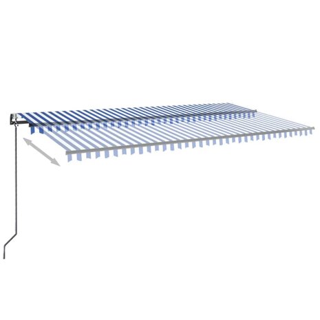 Luifel automatisch met LED en windsensor 600x300 cm blauw wit 3