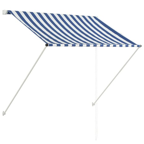 Luifel uittrekbaar 100x150 cm blauw en wit 2
