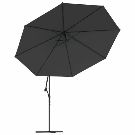 Zweefparasol met LED-verlichting 350 cm zwart 5