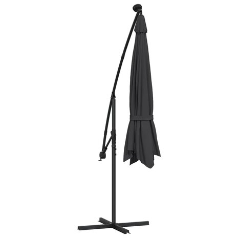 Zweefparasol met LED-verlichting 350 cm zwart 8