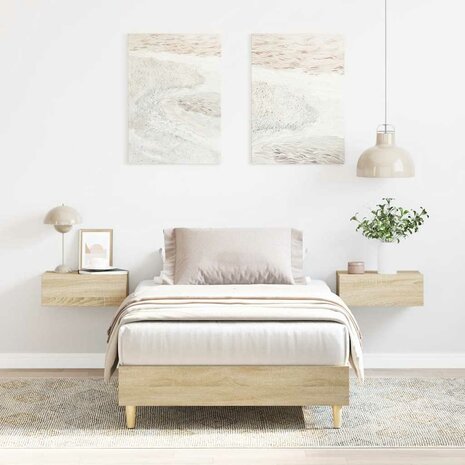 Bedframe zonder matras 75x190 cm spaanplaat sonoma eikenkleurig 1
