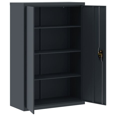 Archiefkast 90x40x180 cm staal antracietkleurig 9