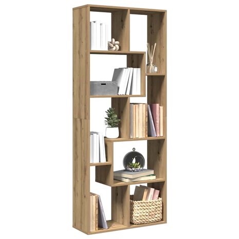 Kamerscherm / boekenkast 67x25x161,5 cm hout artisanaal eiken 1