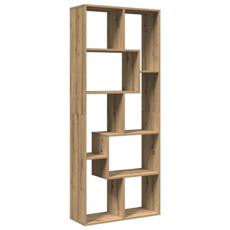 Kamerscherm / boekenkast 67x25x161,5 cm hout artisanaal eiken 2