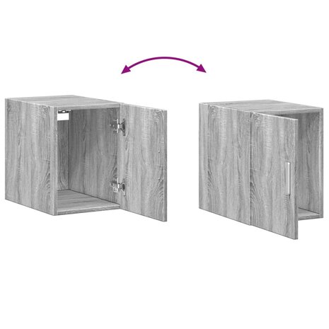 Wandkast 30x42,5x40 cm bewerkt hout grijs sonoma eikenkleurig 7