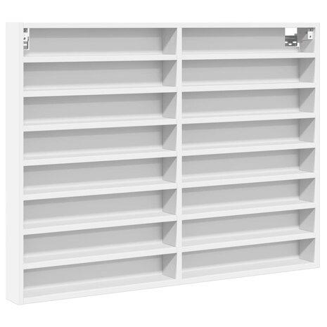 Vitrinekast 100x8,5x75 cm bewerkt hout wit 2