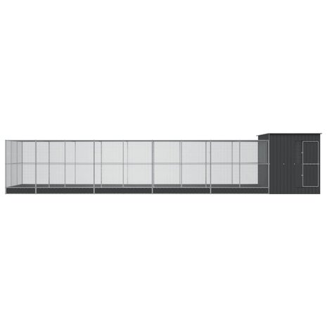 Volière met verlengstuk 1118x303x216 cm staal zilverkleurig 3