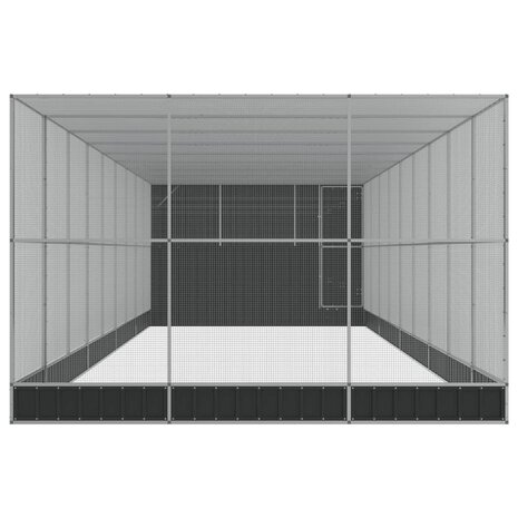 Volière met verlengstuk 1118x303x216 cm staal zilverkleurig 4