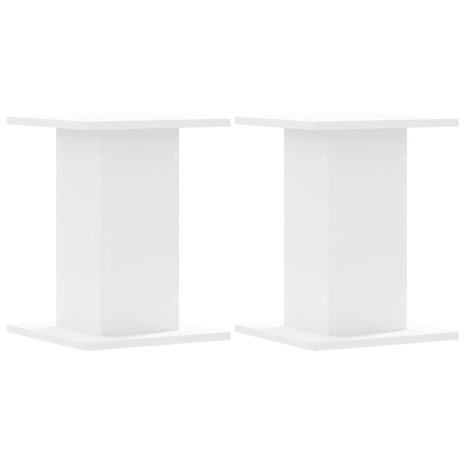 Speakerstandaards 2 st 30x30x40 cm bewerkt hout wit 2