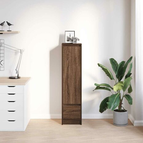 Hoge kast 29,5x34x119,5 cm spaanplaat bruin eikenkleurig 3