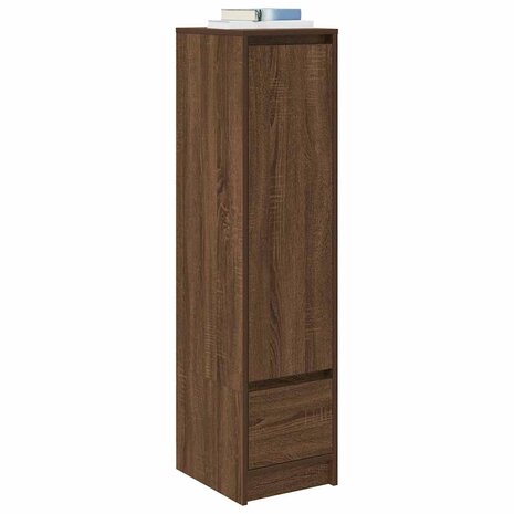 Hoge kast 29,5x34x119,5 cm spaanplaat bruin eikenkleurig 4