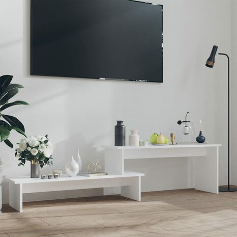 Tv-meubel 180x30x43 cm bewerkt hout wit 1