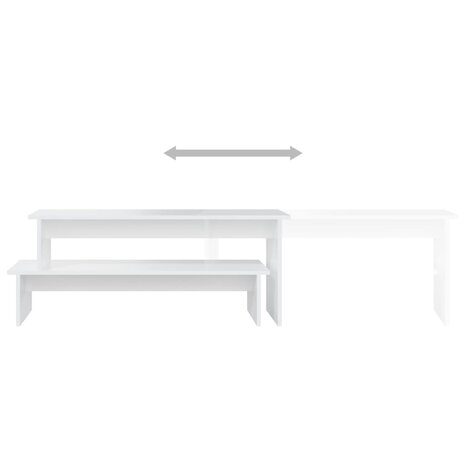 Tv-meubel 180x30x43 cm bewerkt hout wit 5