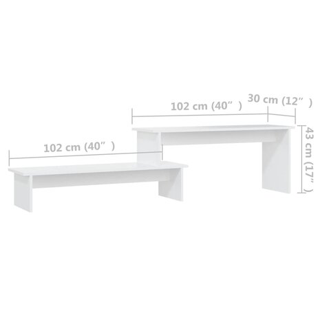 Tv-meubel 180x30x43 cm bewerkt hout wit 7