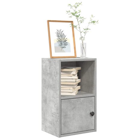 Boekenkast 31x24x52 cm bewerkt hout betongrijs 1
