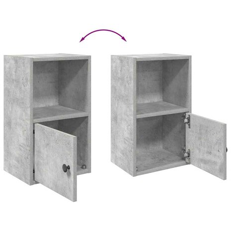 Boekenkast 31x24x52 cm bewerkt hout betongrijs 8