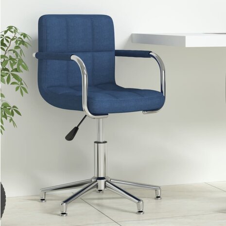 Kantoorstoel draaibaar stof blauw 1