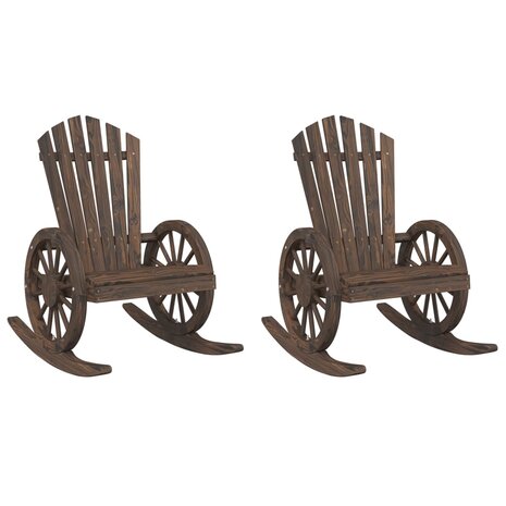 Schommelstoelen 2 st Adirondack massief vurenhout 2