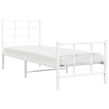 Bedframe met hoofd- en voeteneinde metaal wit 80x200 cm 4