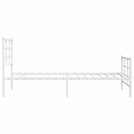 Bedframe met hoofd- en voeteneinde metaal wit 80x200 cm 6