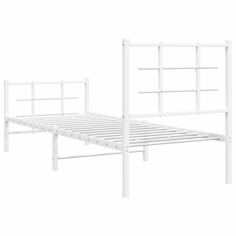 Bedframe met hoofd- en voeteneinde metaal wit 80x200 cm 7