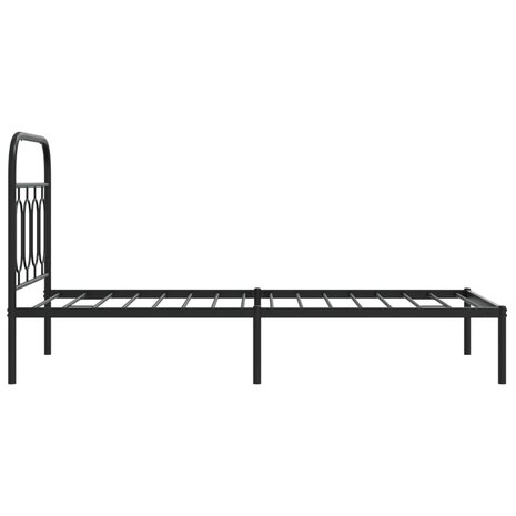 Bedframe met hoofdbord metaal zwart 90x190 cm 5